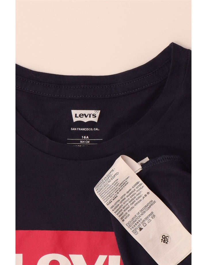 LEVI'S Camiseta Gráfica Niña Top 15-16 Años Azul Marino Algodón