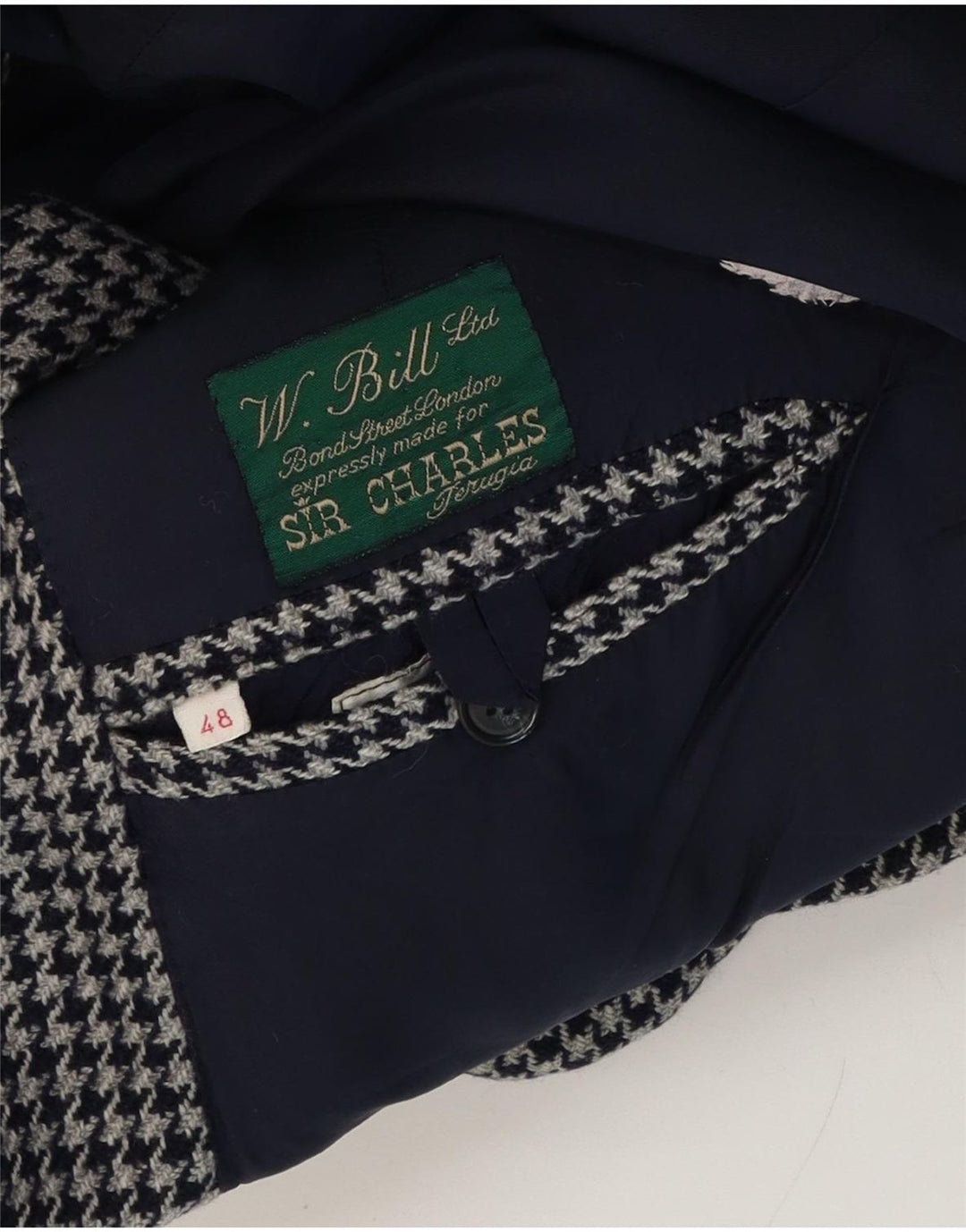 W.Bill London Chaqueta tipo blazer de 2 botones para hombre IT 48 Pata de gallo gris medio