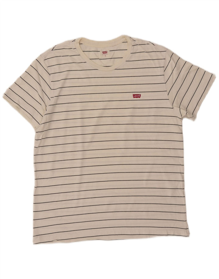 LEVI'S Mens T-Shirt Medium White Striped