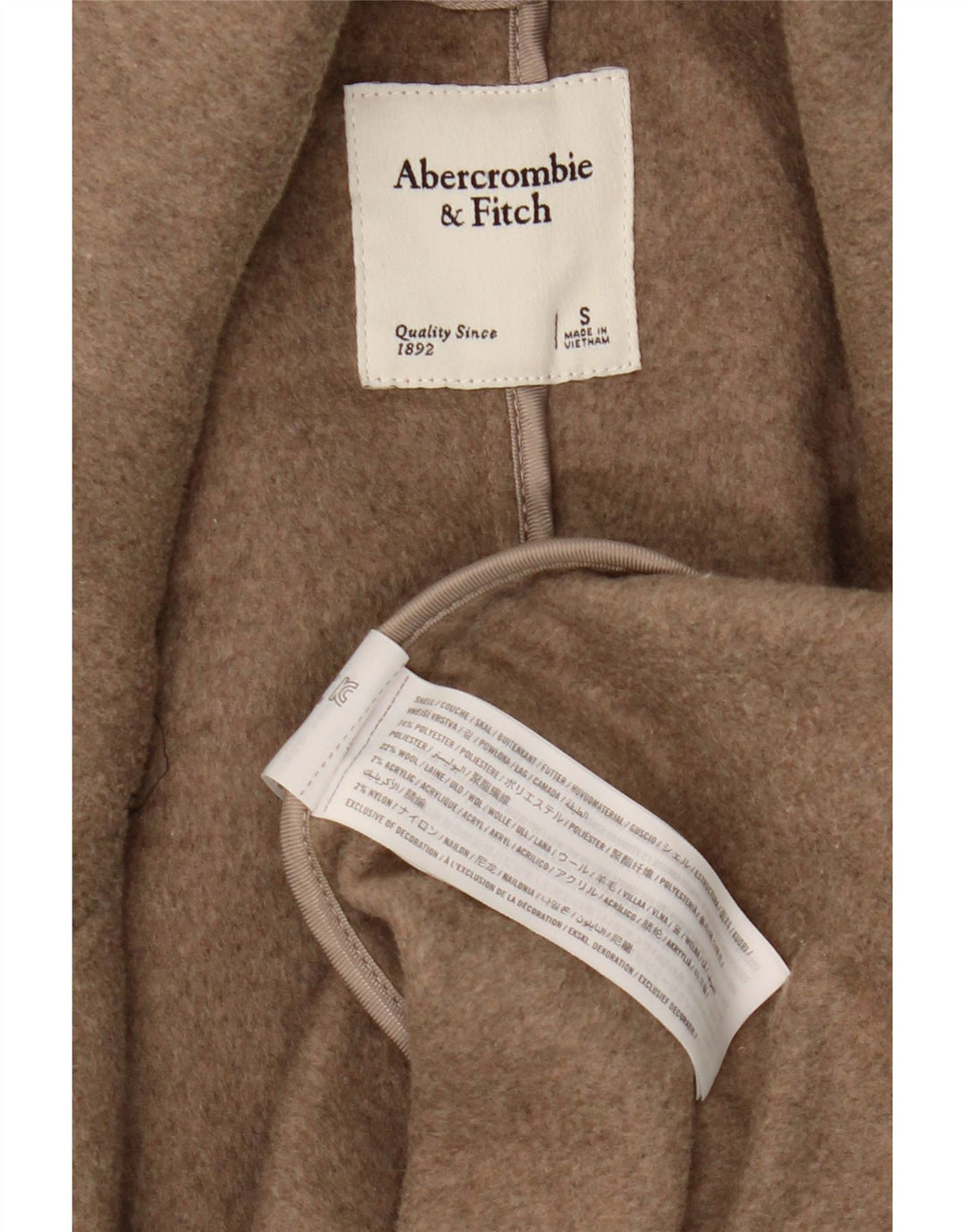 Abercrombie & Fitch Abrigo extragrande para mujer Reino Unido 10 Pequeño Poliéster beige