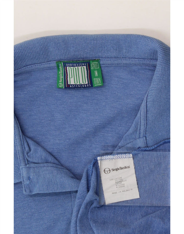 SERGIO TACCHINI Mens Polo Shirt Large Blue Cotton Vintage Sergio Tacchini and Second-Hand Sergio Tacchini from Messina Hembry 