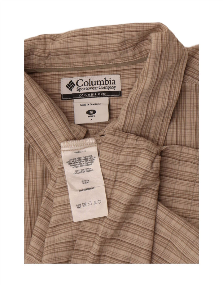 Columbia Camisa De Manga Corta A Cuadros De Algodón A Cuadros En Beige Medio Hombre