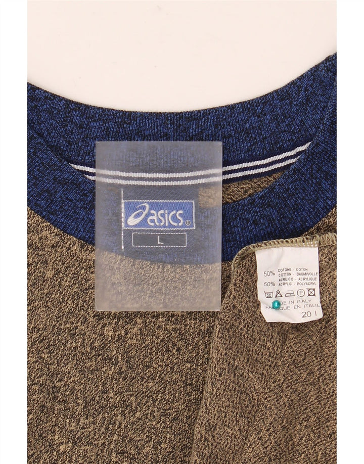 ASICS - Camiseta para hombre, talla grande, color marrón, algodón