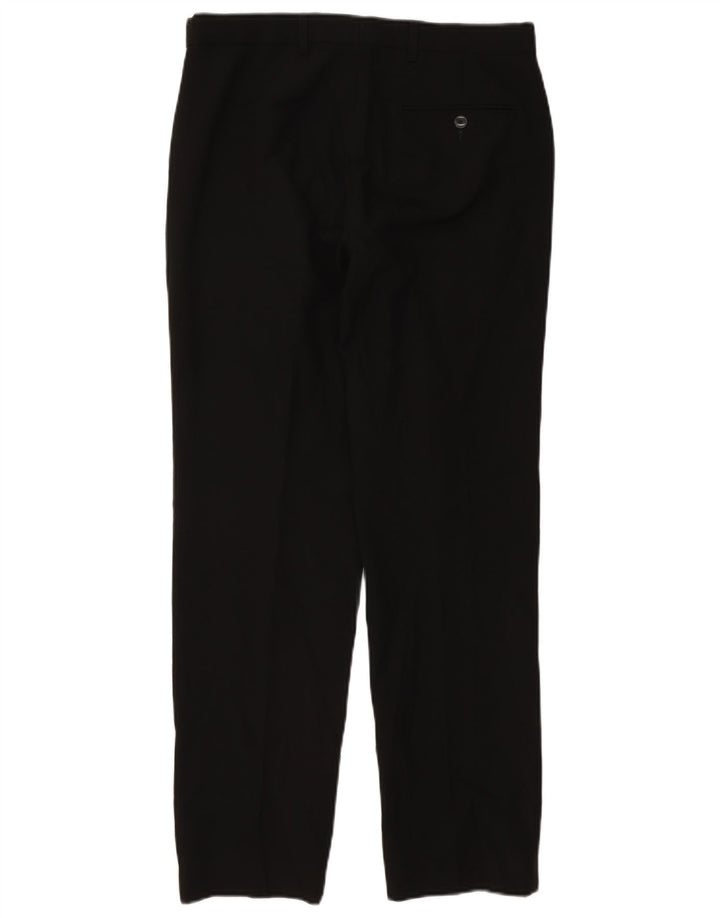 Marks & Spencer Pantalón de traje recto para hombre W32 L31 Poliéster negro