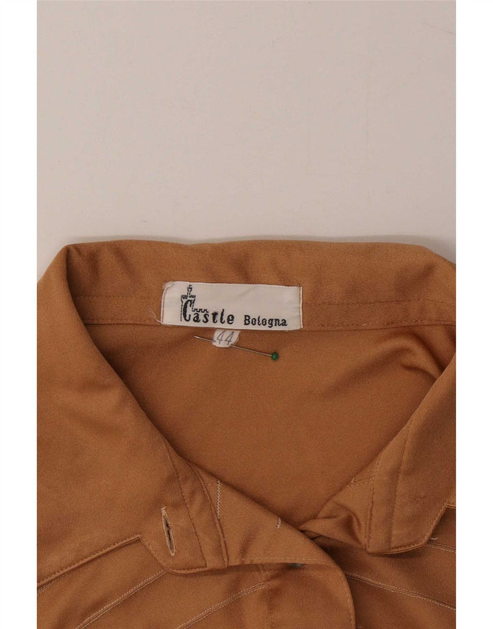 Blusa camisera Castle para mujer UK 42 Medio Beige Poliéster