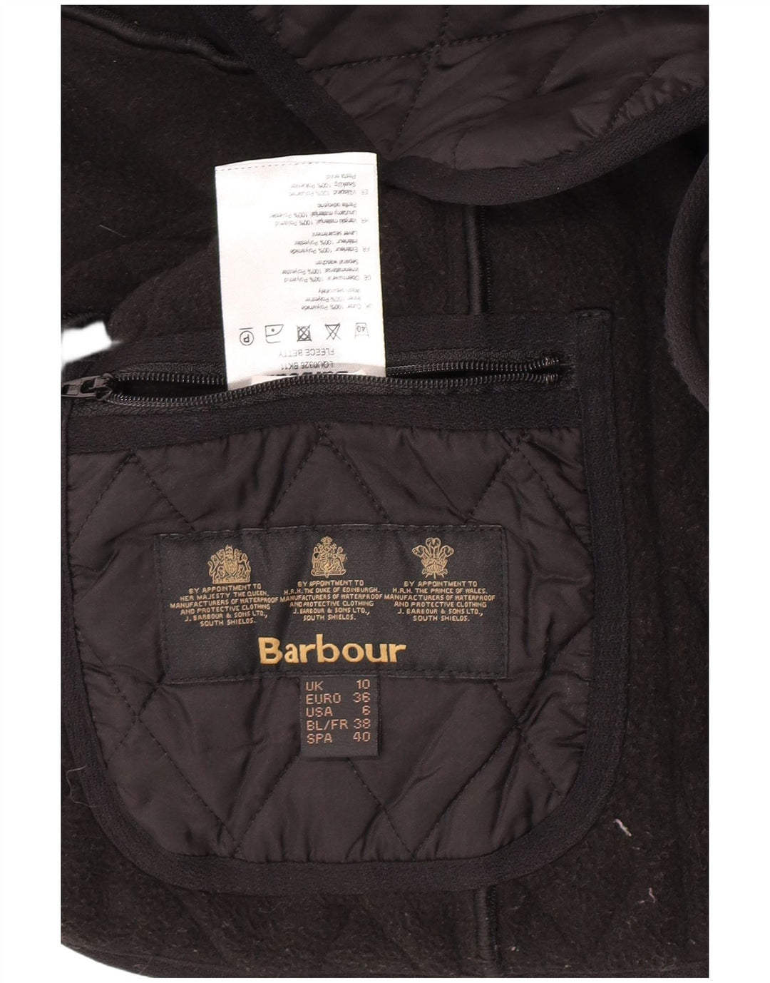 Chaleco acolchado Barbour para mujer UK 10 Small Poliamida negra