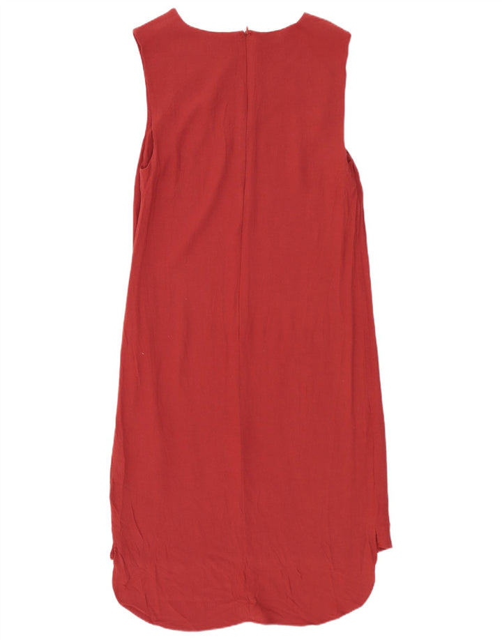 Marks & Spencer Vestido recto sin mangas para mujer UK 10 Small Viscosa roja
