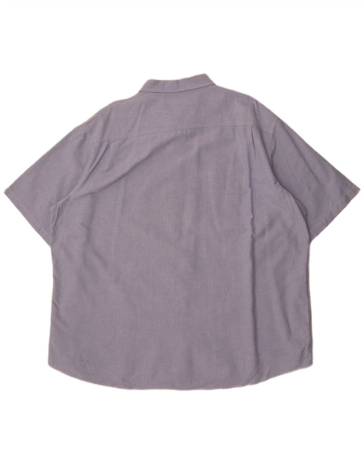 Marks & Spencer Camisa de manga corta para hombre 2XL Algodón azul