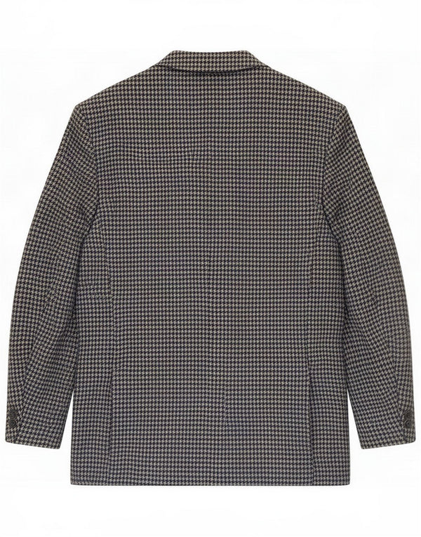 Exclusive Mens 2 Button Blazer Jacket UK 40 Large Grey Houndstooth New Wool