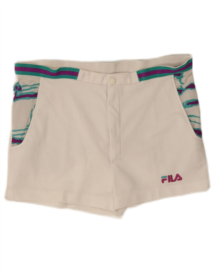 Fila Pantalones cortos chinos para hombre IT 48 Medium W33 Blanco a rayas