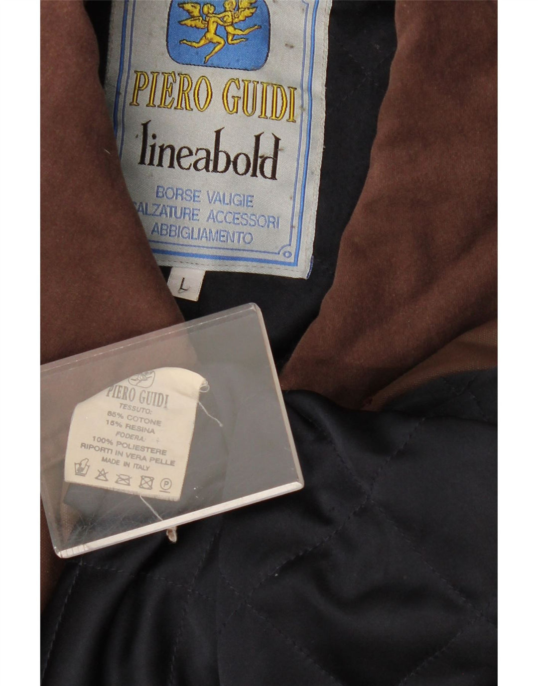 PIERO GUIDI Chaqueta de algodón encerado para hombre UK 40 Large Brown Cotton