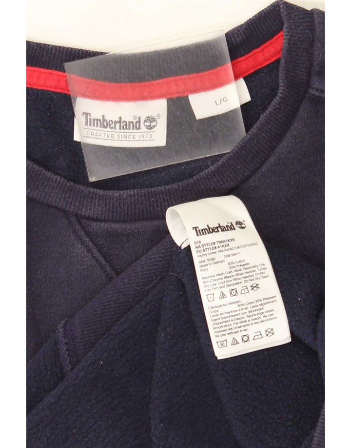 Timberland Hombre Graphic Sudadera Jumper Grande Azul Marino Algodón