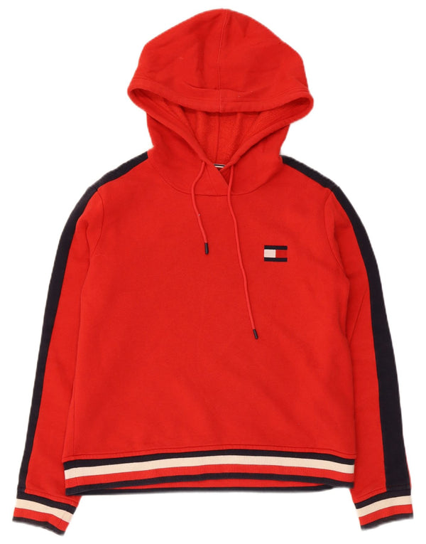 Tommy Hilfiger Jersey con capucha de ajuste relajado para mujer UK 6 XS Rojo Colorblock