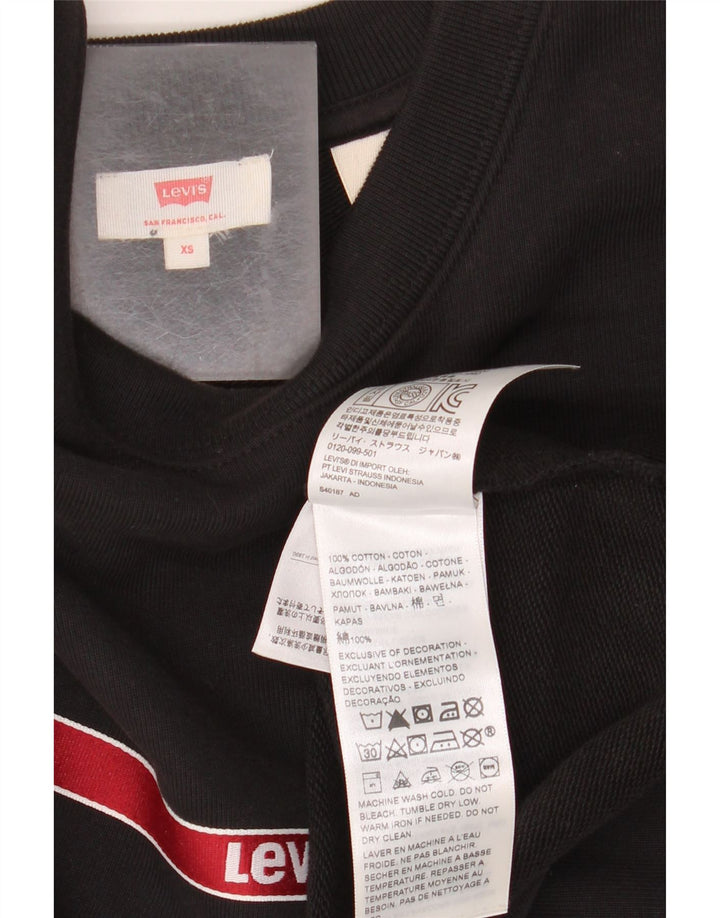 LEVI'S Sudadera corta extragrande para mujer UK 6 XS Negro a rayas