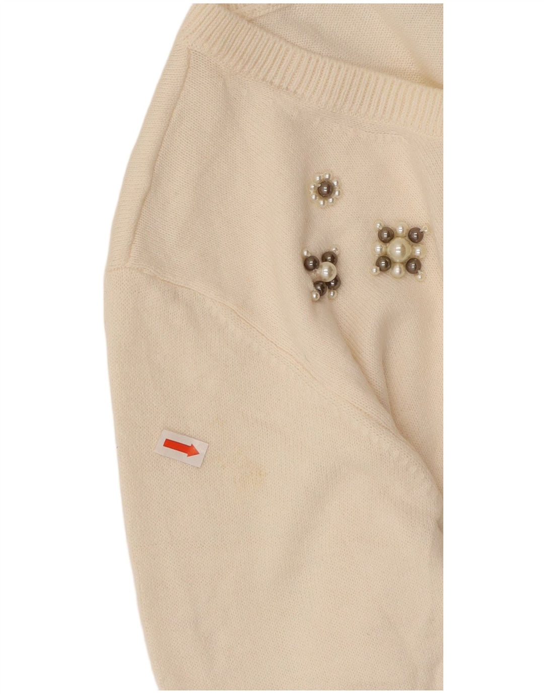 MARKS & SPENCER Suéter tipo jersey con cuello barco para mujer Reino Unido 40 Grande Blanco roto