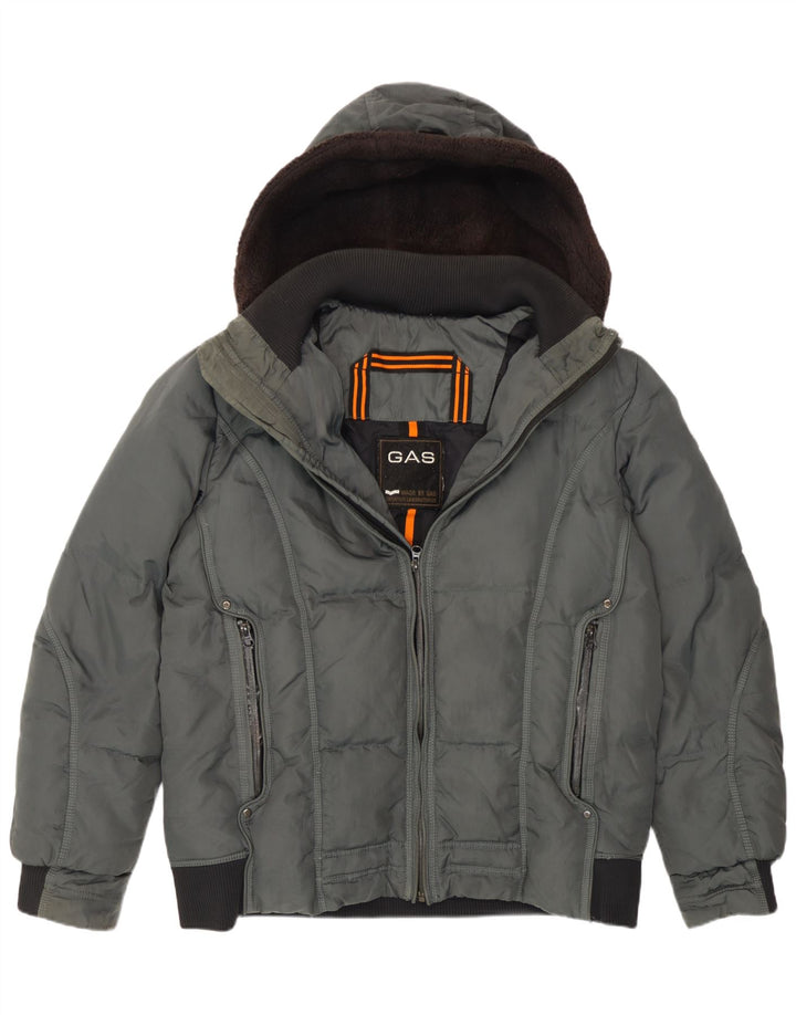 Chaqueta bomber acolchada con capucha para hombre Gas UK 40 Large Grey Polyamide