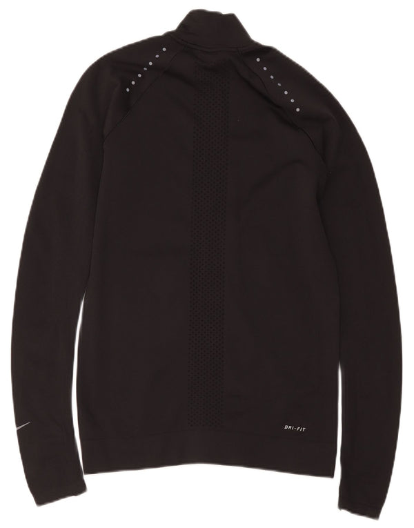 Nike Dri Fit Chándal Top Chaqueta para Mujer UK 10 Small Black Nylon