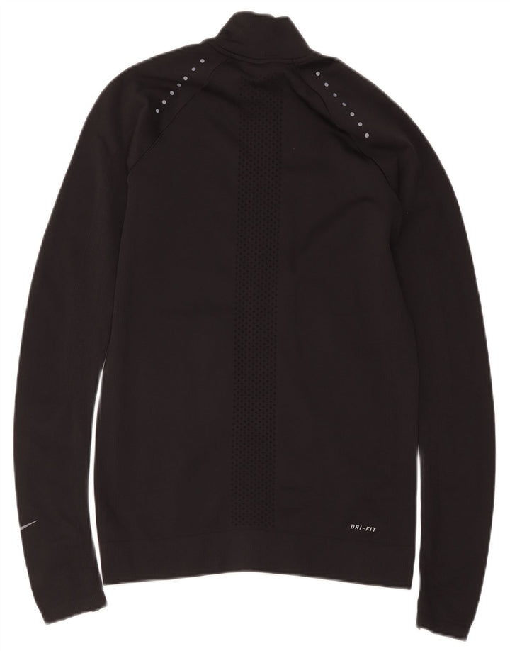 Nike Dri Fit Chándal Top Chaqueta para Mujer UK 10 Small Black Nylon
