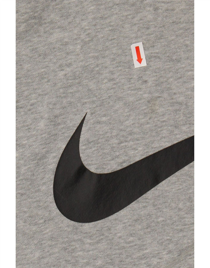 Nike Jersey con capucha y estampado gráfico de algodón moteado en gris medio