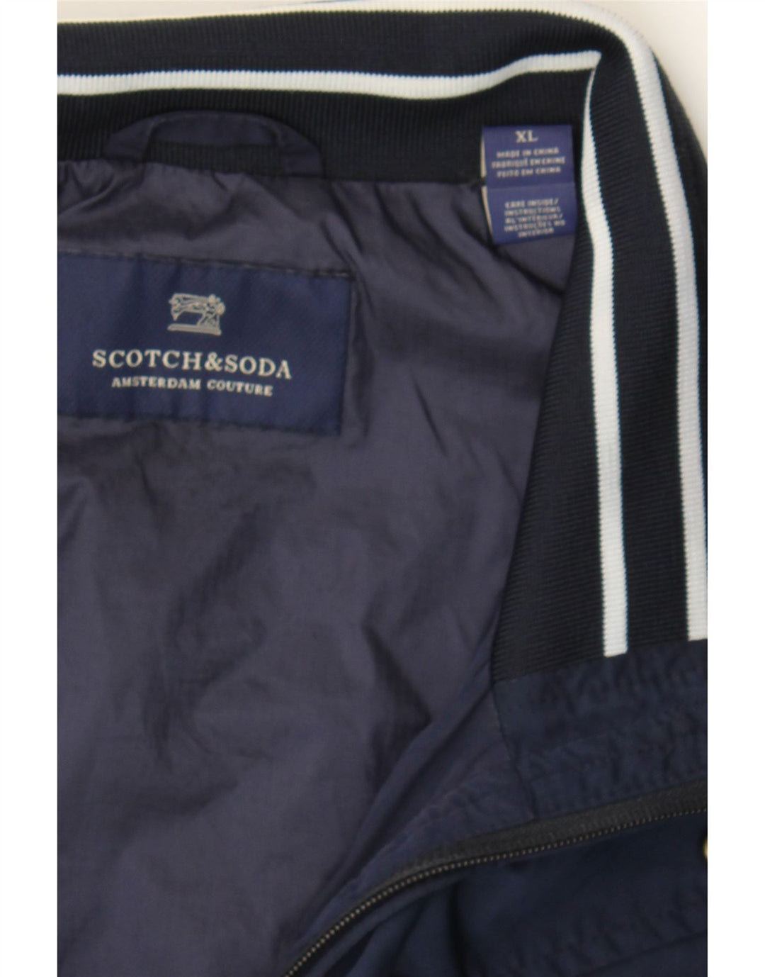 SCOTCH & SODA Mens Tracksuit Top Jacket XL Navy Blue Polyester Vintage Scotch & Soda and Second-Hand Scotch & Soda from Messina Hembry 