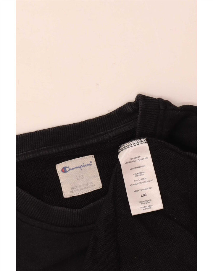 Champion Sudadera Jumper para hombre Large Black Cotton