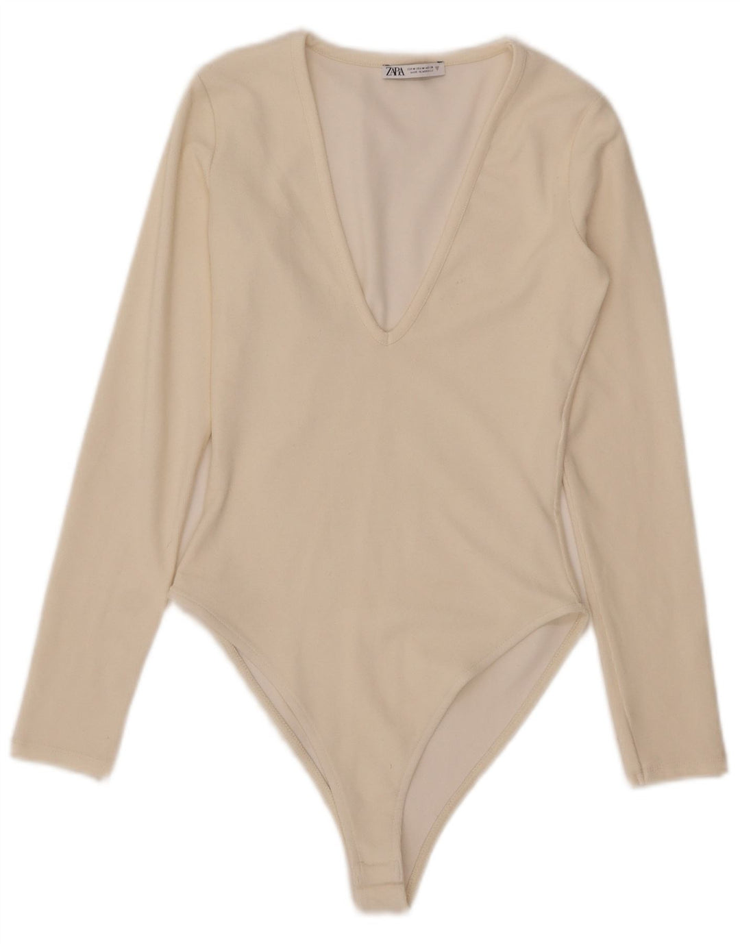 Zara Body de Manga Larga para Mujer UK 40 Medium Off White