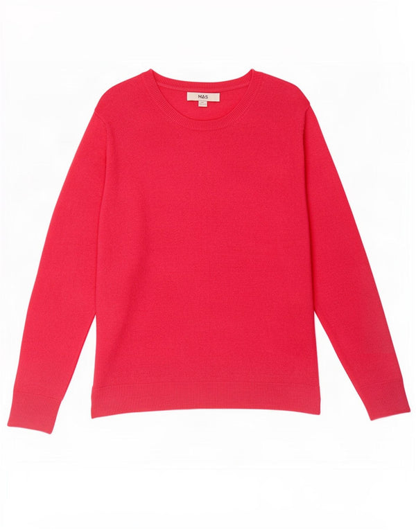 Marks & Spencer Jersey con Cuello Barco para Mujer UK 40 XL Acrílico Rosa