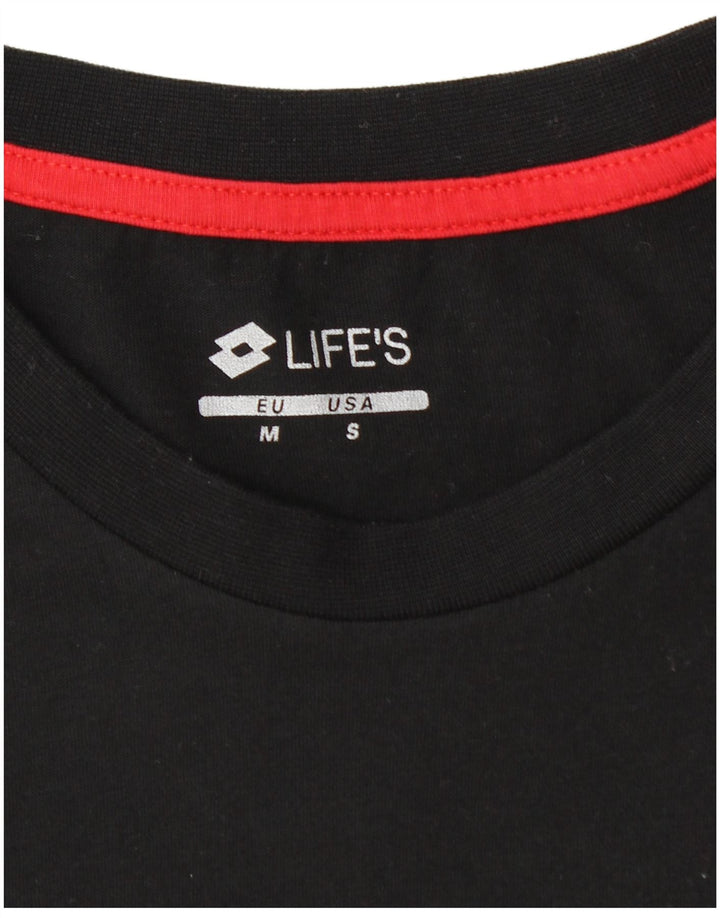 Lotto Mens Graphic Top Manga Larga Pequeño Negro