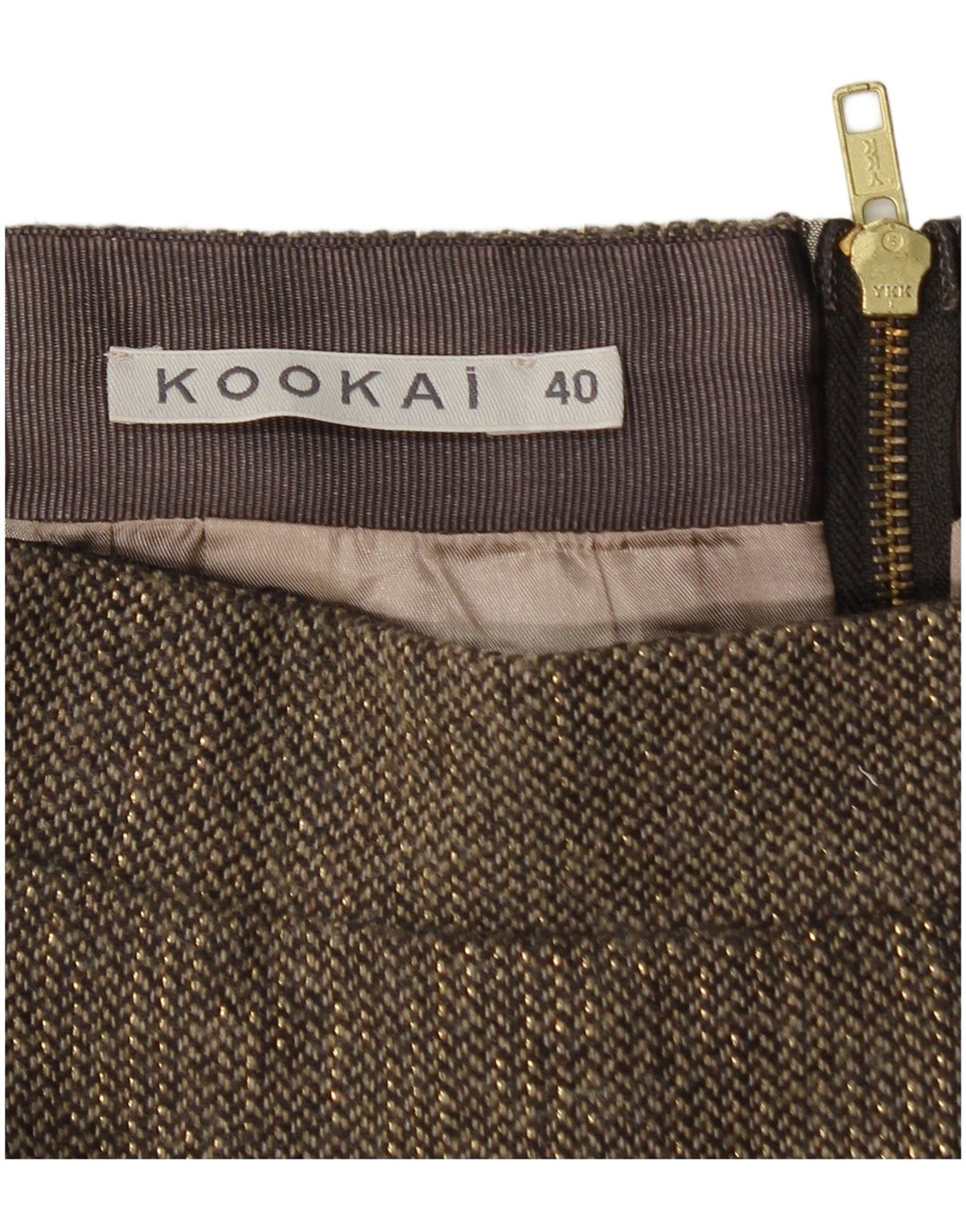 KOOKAI Minifalda para mujer EU 40 Mediana W30 Marrón Poliéster