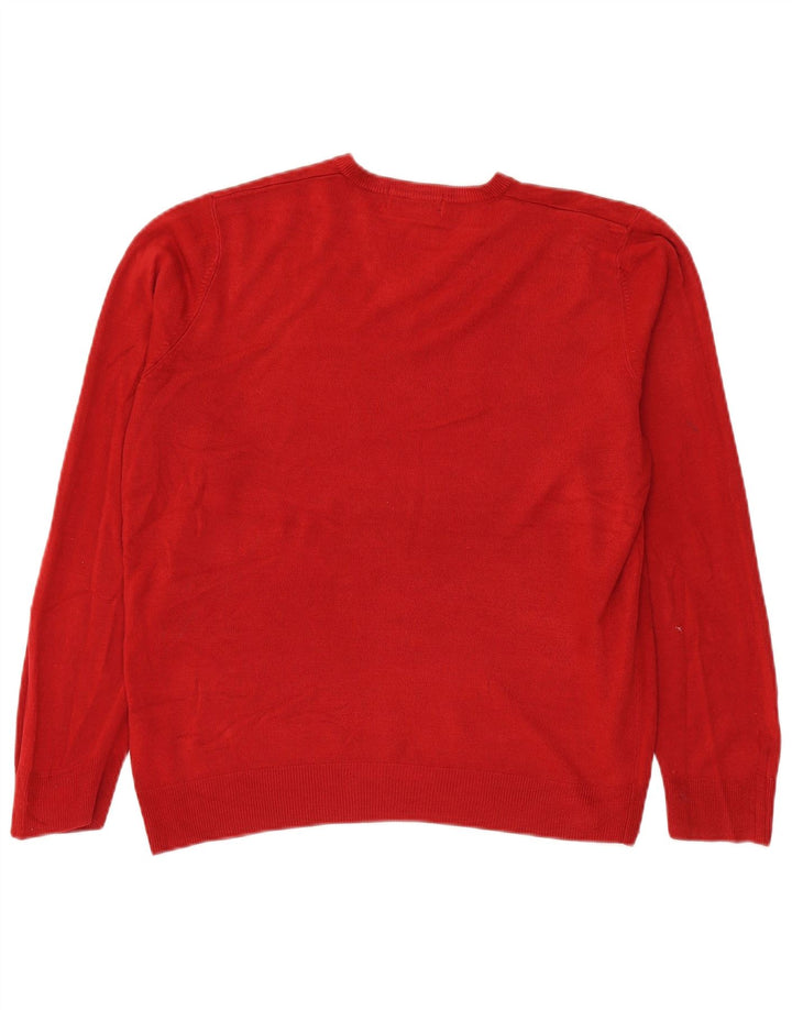 Marks & Spencer Jersey Azul Harbor con Cuello en V para Hombre Acrílico Rojo Medio