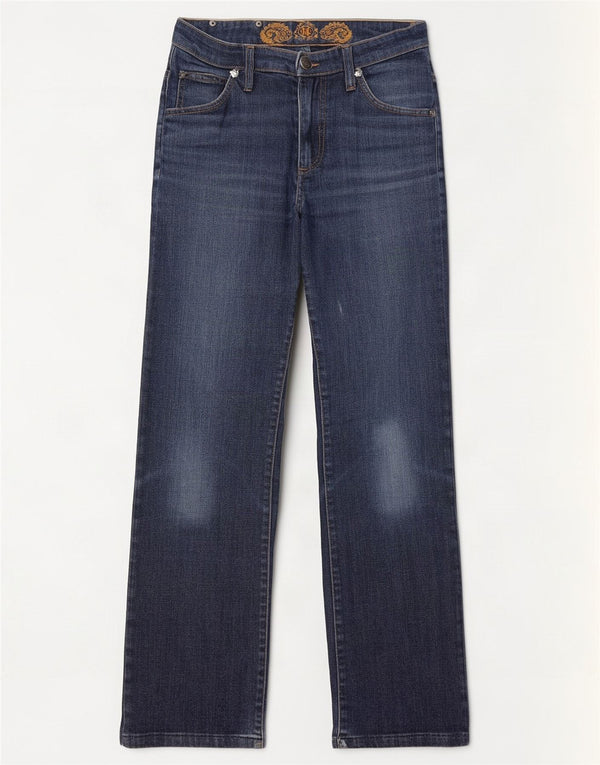 Marlboro Classics Jeans rectos desgastados para mujer W28 L29 Azul marino