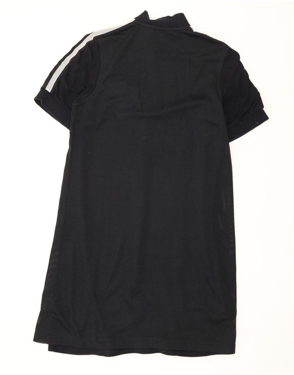 Fred Perry Womens Zip Neck A-Line Dress UK 10 Small Black Cotton Sports