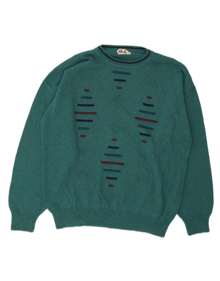 VINTAGE Mens Crew Neck Jumper Sweater IT 52 Large Green
