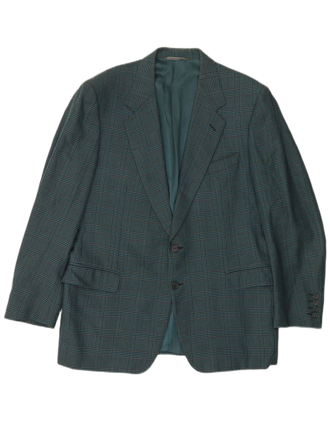 CANALI Chaqueta tipo blazer de 2 botones para hombre IT 52 XL Lana de pata de gallo azul