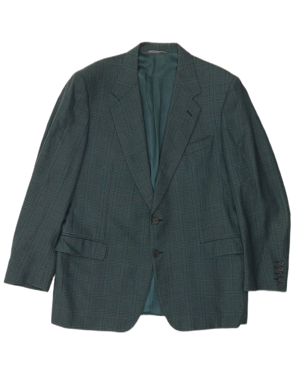 CANALI Chaqueta tipo blazer de 2 botones para hombre IT 52 XL Lana de pata de gallo azul