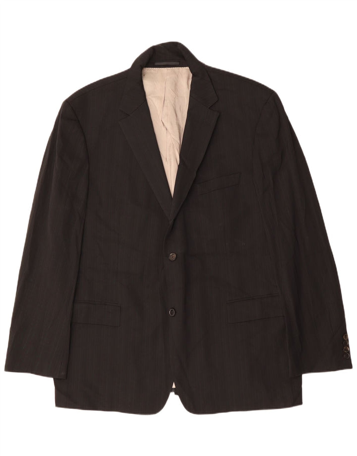 HUGO BOSS Chaqueta tipo blazer de 2 botones para hombre EU 60 5XL Lana virgen negra