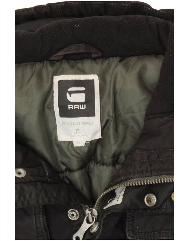 G-STAR Chaqueta bomber con capucha para hombre UK 44 2XL Algodón negro