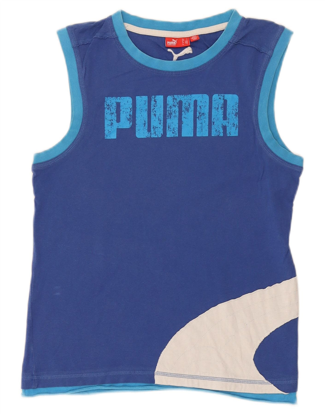 Puma Camiseta Sin Mangas Con Estampado De Algodón Azul Pequeño Para Hombre