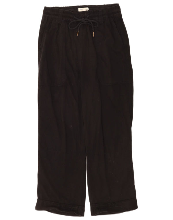 Topshop Pantalones Cortos Sueltos para Mujer UK 8 Small W26 L23 Viscosa Negra
