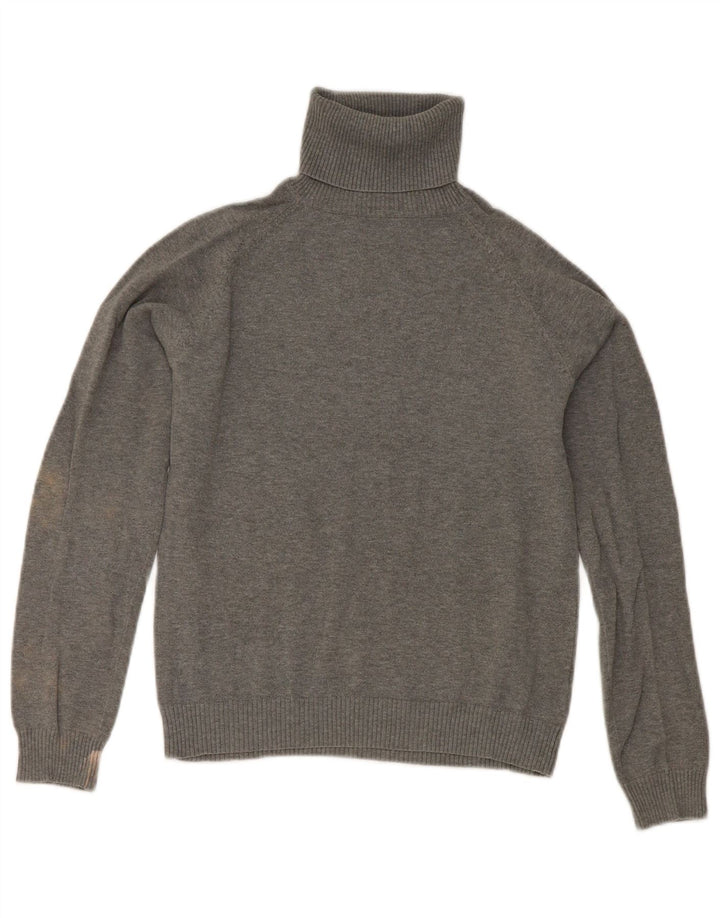 Zara - Jersey corto con cuello vuelto para mujer, talla 40, color gris medio