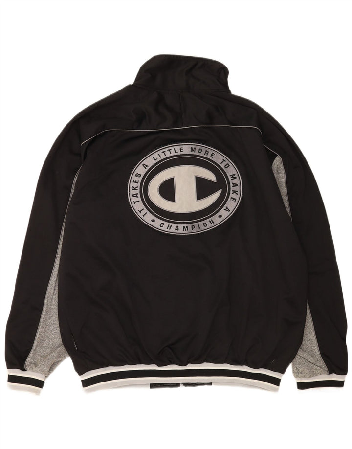 Champion Chaqueta De Chándal Con Gráfico Para Hombre, Grande, Color Negro