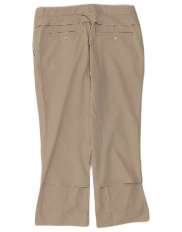 Adidas Womens Straight Cropped Trousers UK 10 Small W30 L23 Beige Polyester