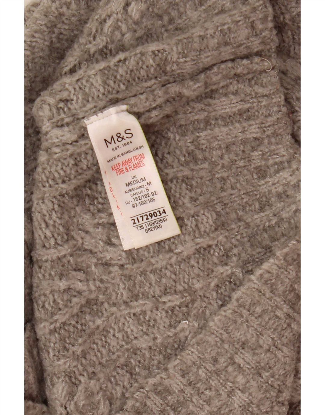 Marks & Spencer Jersey extragrande con cuello vuelto para mujer, talla 44, color gris medio
