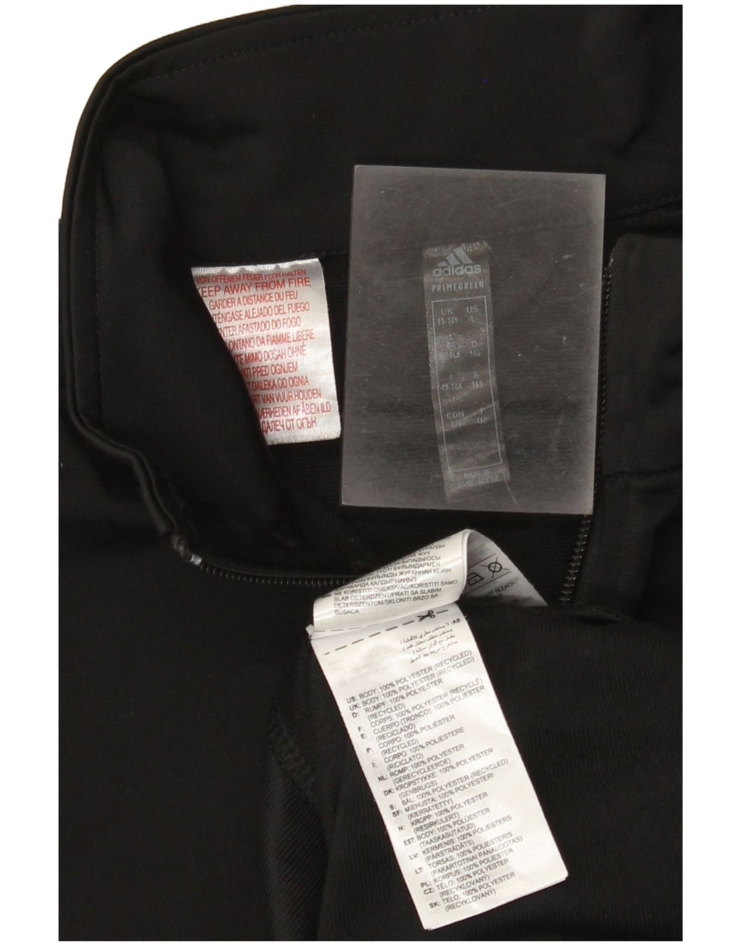 Adidas Boys Graphic Chándal Top Chaqueta 13-14 Años Negro Poliéster