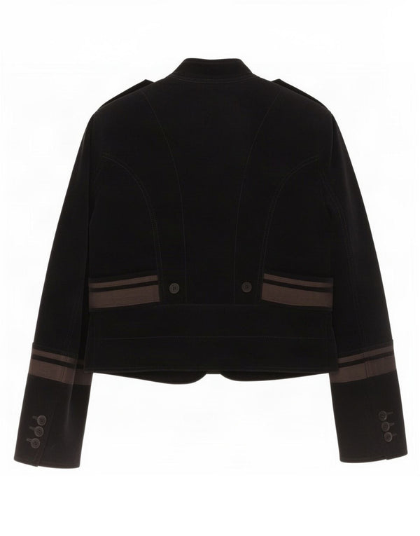 Zara Chaqueta militar corta para mujer Reino Unido 44 Grande Azul marino Colorblock Algodón