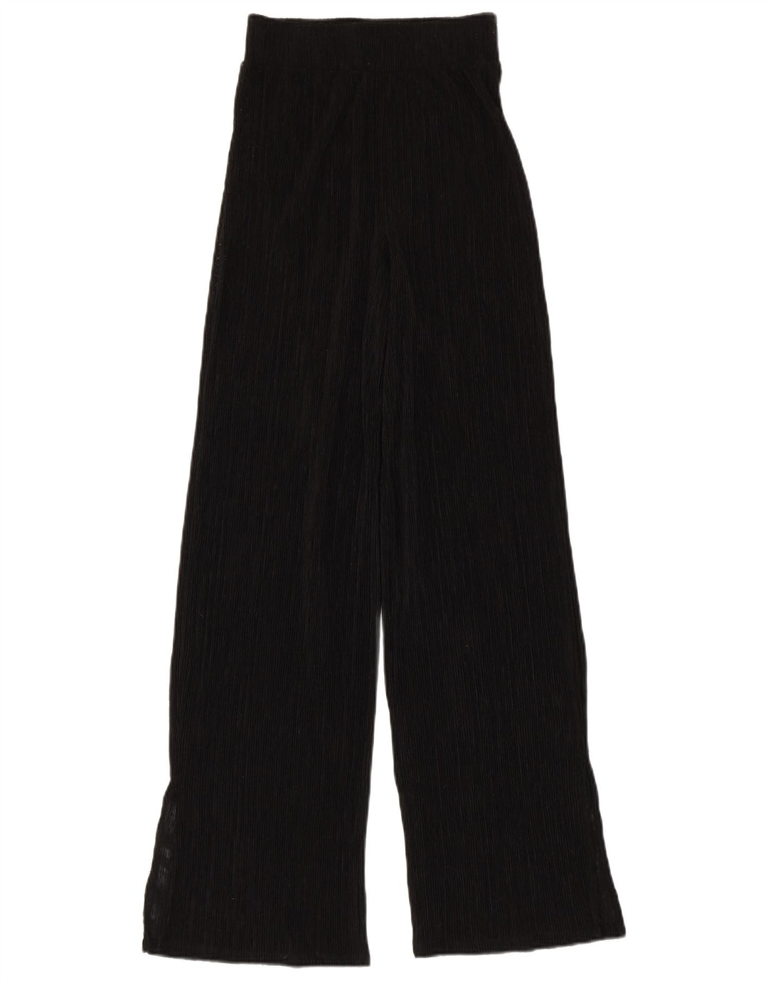 Zara Mujer Ver A Través De Pantalones De Pierna Ancha Pequeño W24 L31 Negro