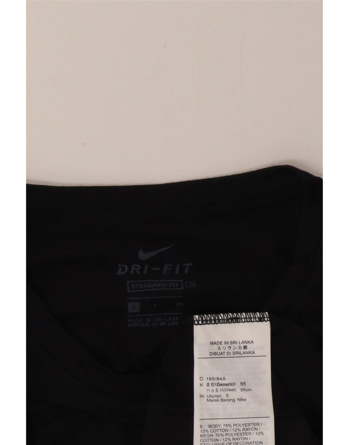 Nike Camiseta Dri Fit Standard Fit Graphic para hombre, talla pequeña, poliéster negro