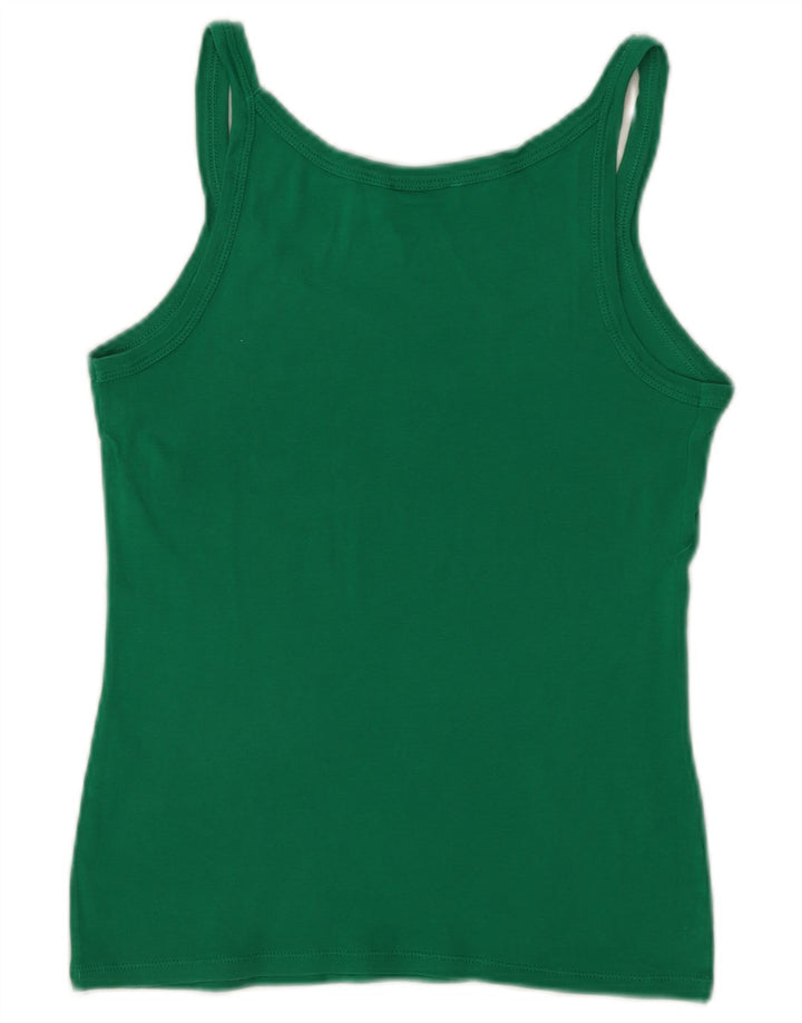 BENETTON Womens Vest Top UK 10 Small Green