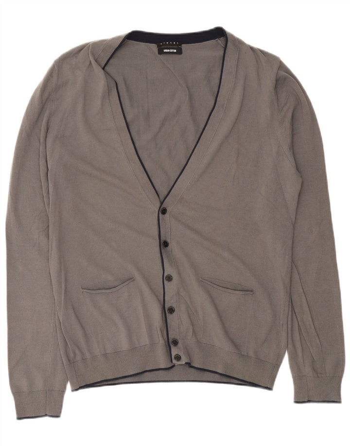 Sisley Cárdigan para hombre de algodón gris grande
