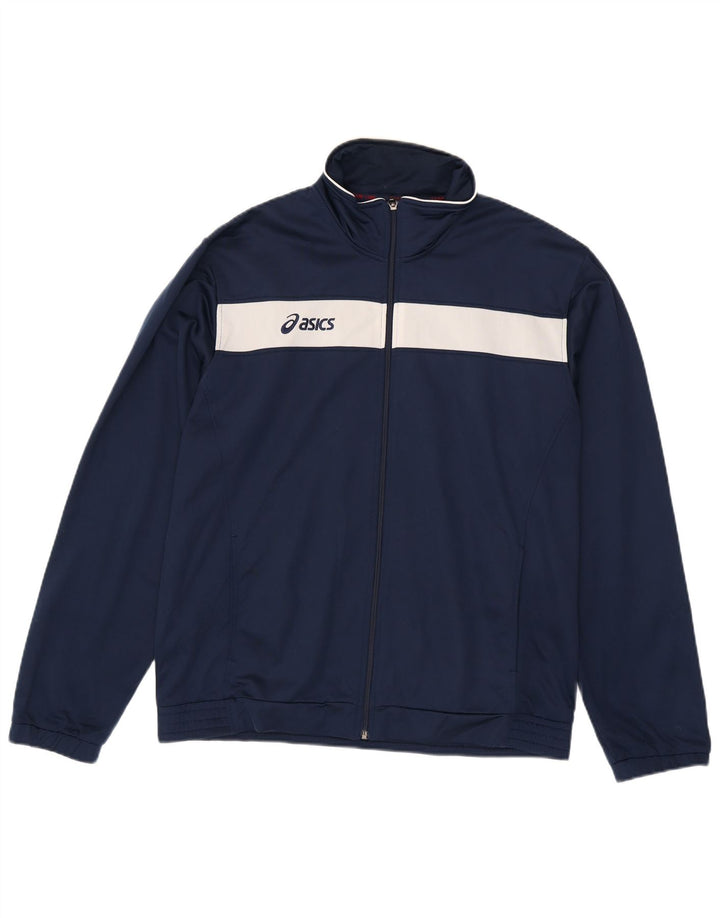 Asics - Chaqueta de chándal para hombre, talla 2XL, color azul marino, poliéster
